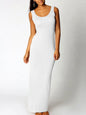 Sexy Solid Color Slim Bodycon Long Maxi Dress Women Elegant Sleeveless Skinny Dress Club Party Vestidos