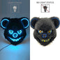 LED Glowing Cosplay Bloody Rabbit Mask Halloween Scary Killer Bloody Bunny Bear Headgear Carnival Masquerade Horror Costume Prop