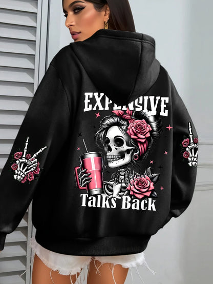 Women's Loose Multicolor Pullovers Fleece Pocket Hoody