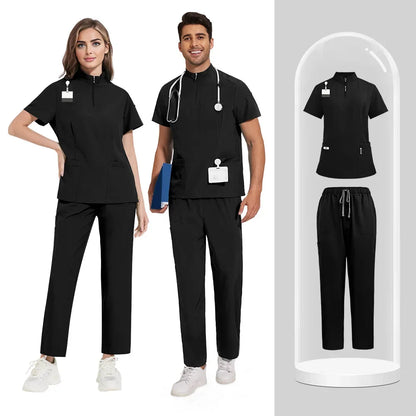 New Unisex Hospital Scrubs Sets Men Medical Uniforms Doctors Nurses Accessories Dental Clinic Salon Workwear Surgical Clothes