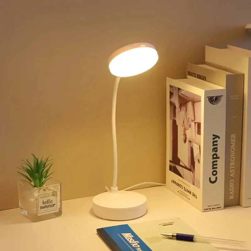 1pc LED Desk Lamp With USB Charging Port, 3 Dimming Levels, Touch Control, White