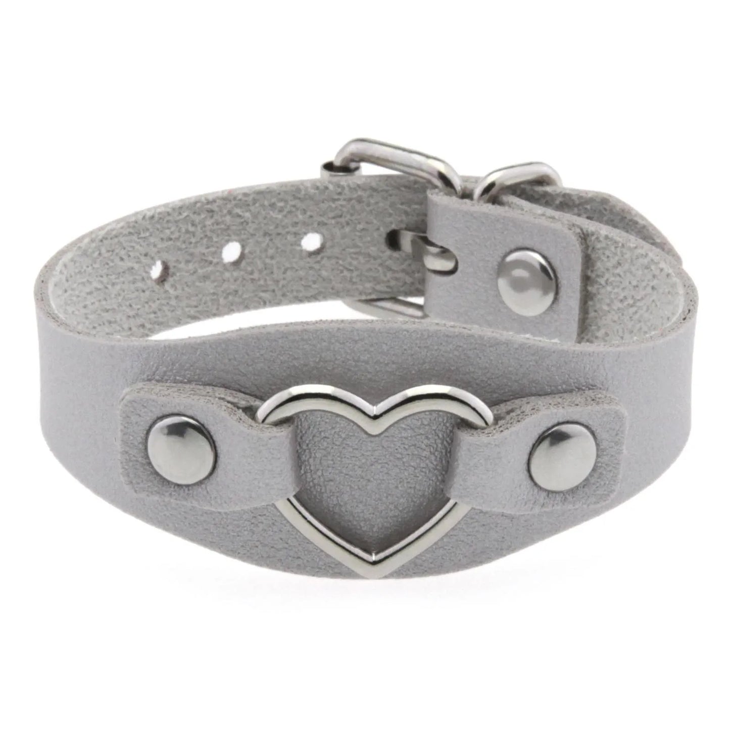 Punk Gothic Style PU Leather Faux Jewelry Heart Bracelet ,Male Female Lover Bangle Holiday Party Costume ﻿
