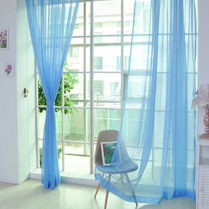 Transparent Solid‑Color Window Gauze Curtains – Light‑Luxury Sheer Panels for Weddings & Home Decor, Easy to Install