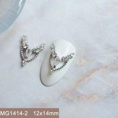 10pcs/lot Luxury No Fading Bow Butterfly Arc Nail Art Parts Zircon Crystal Manicure Nails Accesorios Supplies Decorations Charms