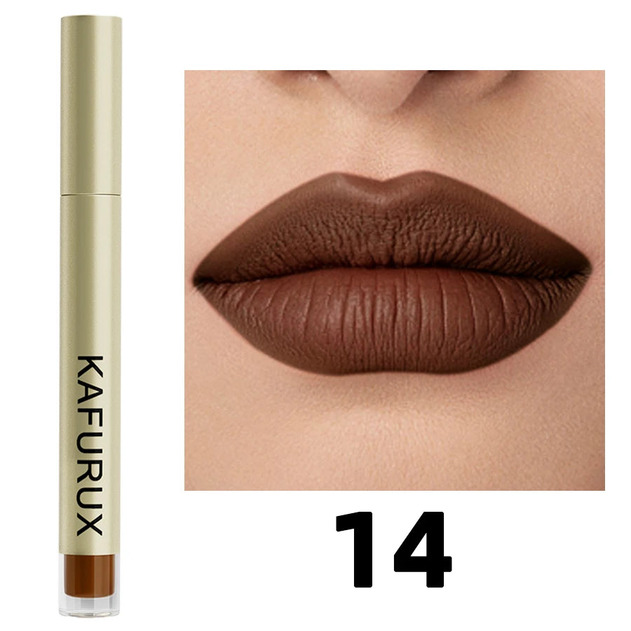 20 colors sexy long lasting velvet matte lip gloss liquid lipstick lip makeup red pink brown nonstick cup waterproof lip glaze