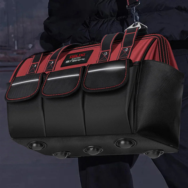 DELIXI ELECTRIC Tool Bag,Multifunctional Waterproof Storage Bags,Suitable for Electricians,Carpenters,Car Mechanics,Homeowners