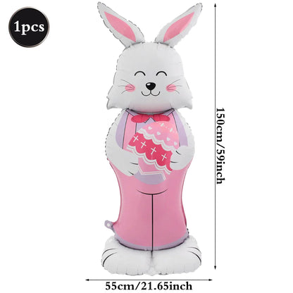 3D Standing Easter Foil Balloon Giant Rabbit Carrot Chick Egg Balloons Easter Party Decoration Kids Gift Air Filled Garden Decor