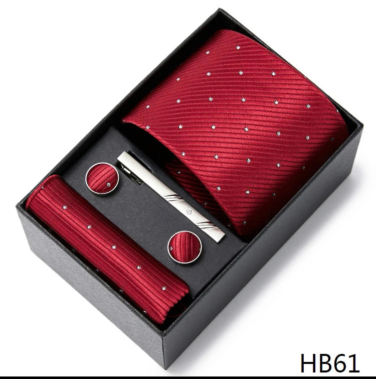 Men's  Tie Pocket Squares Necktie Box Set