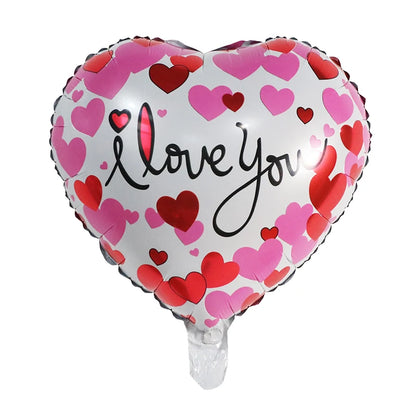 50‑Pack 18" Valentine’s Day Heart Foil Balloons – “I Love You” Helium Wedding & Romantic Party Decorations