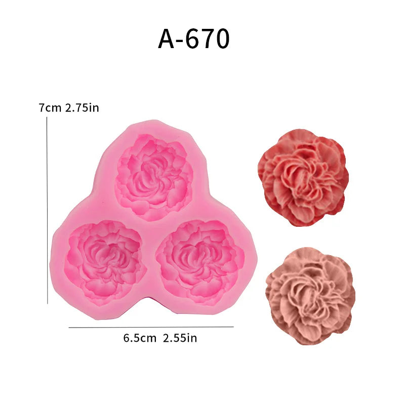 1 piece, baking tool, sugar flipping rose cake decoration baking mold, silicone mold
