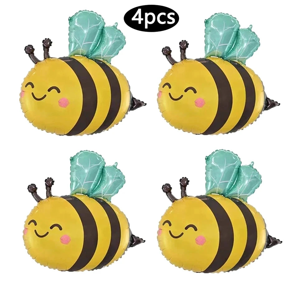 Cute Bee 32‑Inch Gold Number Balloon Garland Set for Kids’ Parties