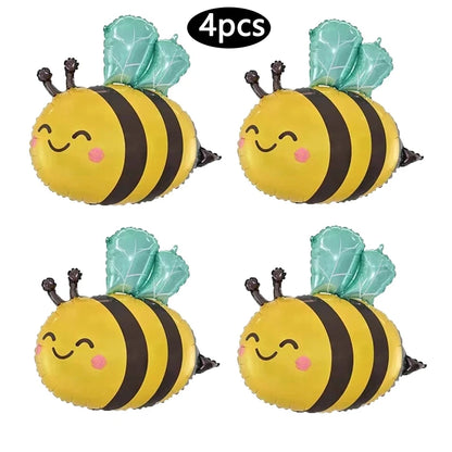 Cute Bee 32‑Inch Gold Number Balloon Garland Set for Kids’ Parties