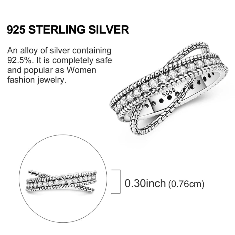 Rings Original 925 Sterling Silver Rings Simple Zircon Heart Ring For Wedding Valentine's Day Women Ring Jewelry Gift