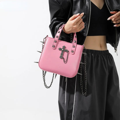 Harajuku Punk Skeleton Chain Crossbody – Spicy Girls Gothic Aesthetic Shoulder Bag