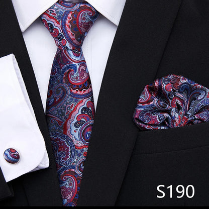 Tie Pocket Squares Cufflink Necktie Set