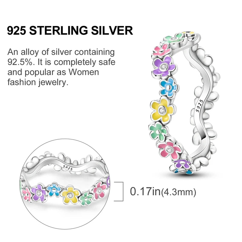 925 Sterling Silver Ring – Colorful Cubic Zirconia Women’s Wedding & Engagement Jewelry