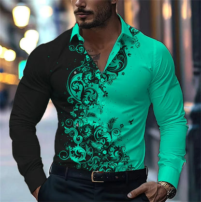 Men’s Casual Long Sleeve Button‑Up