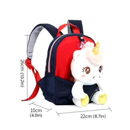 3D Unicorn Plush Kids Backpack – Toddler Girls Kindergarten Schoolbag & Stuffed Toy Bag
