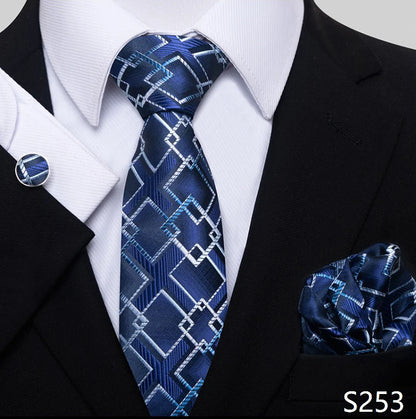 Necktie Pocket Squares Cufflink Set