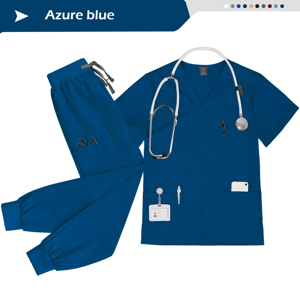 Wholesale Nurse Uniform Set Doctor Nurses Dental Hospital Uniforms Joggers Pants Sets Beauty Spa Nursing Articles Scrub Workwear