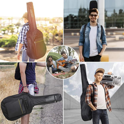 41 Inch Acoustic Guitar Bag Padding Resistant Dual Adjustable Shoulder Strap Guitar Case With Guitar Capo and 5 Guitar Picks