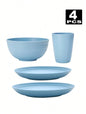 4/16/32pcs Plastic reusable tableware set,