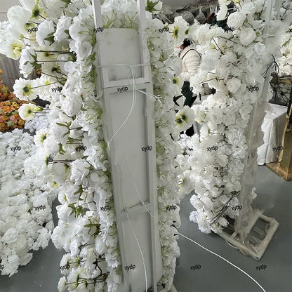 5D Cherry blossom flower arrangement Rose Flowers Row Wedding Backdrop Arch KT Board Decor Sofa Table Runner Banquet Event Props