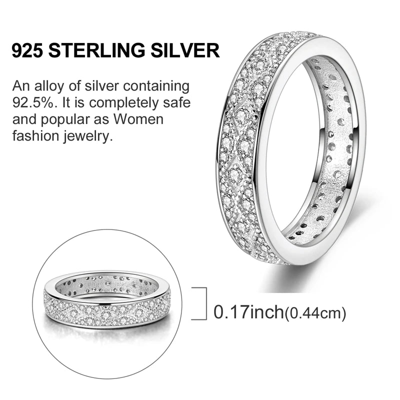 Rings Original 925 Sterling Silver Rings Simple Zircon Heart Ring For Wedding Valentine's Day Women Ring Jewelry Gift