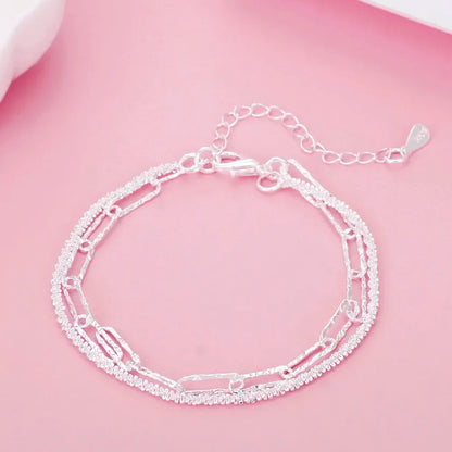 Fine 925 Sterling Silver Solid Chain Bracelet For Women Men Charm Party Gift Wedding party Fashion Jewelry