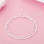 Fine 925 Sterling Silver Solid Chain Bracelet For Women Men Charm Party Gift Wedding party Fashion Jewelry