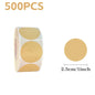500pcs/roll Kraft Round Self-adhesive Label Paper Blank Labels for DIY Custom Classification Stickers Envelope Sealing Accessory