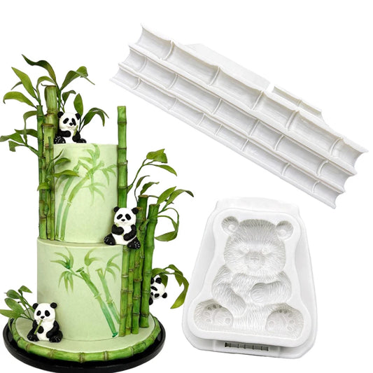 Panda Bamboo Silicone Mold Sugarcraft Chocolate Cupcake Baking Mold Fondant Cake Decorating Tools