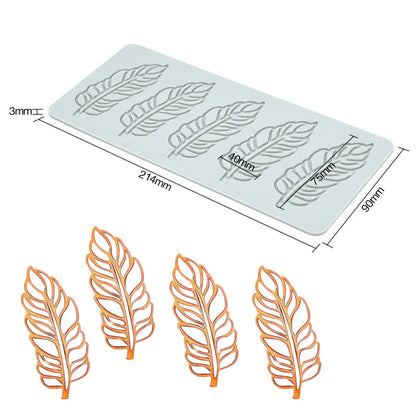 Multi leaf geometric flower silicone cake lace mold Cake decoration tools DIY Leaf Baking Decoration Border decoration lace mold