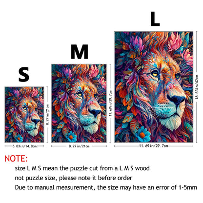 Unique Wooden Jigsaw Puzzles -  Lion, Luxurious Animal Shaped Wood Puzzle, Beautiful Package, Best Gift for Adults
