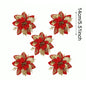 Christmas Glitter Artificial Flowers Tree Hanging Ornaments