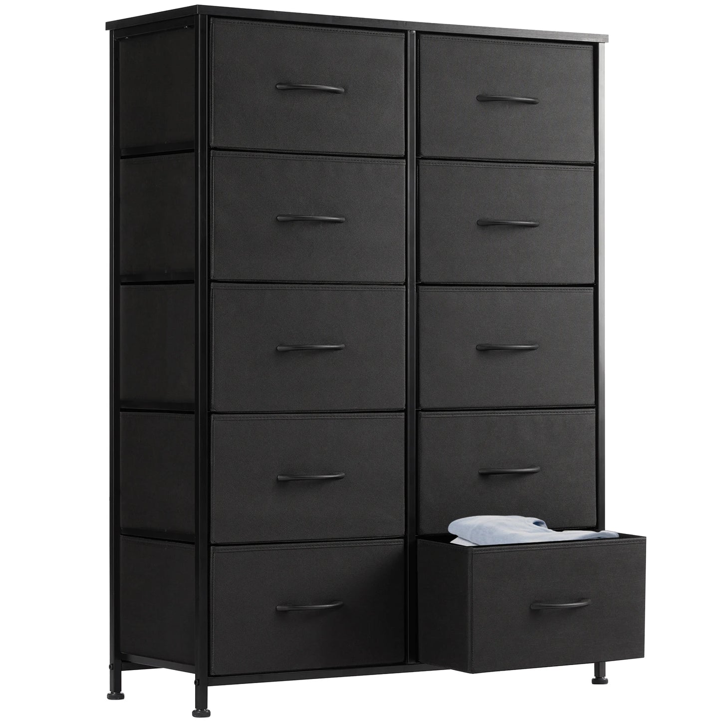 Wardrobe Drawers For With 10 Fabric Drawers and  Steel Frame For  Storage  Closet Bedroom Living Room JHK