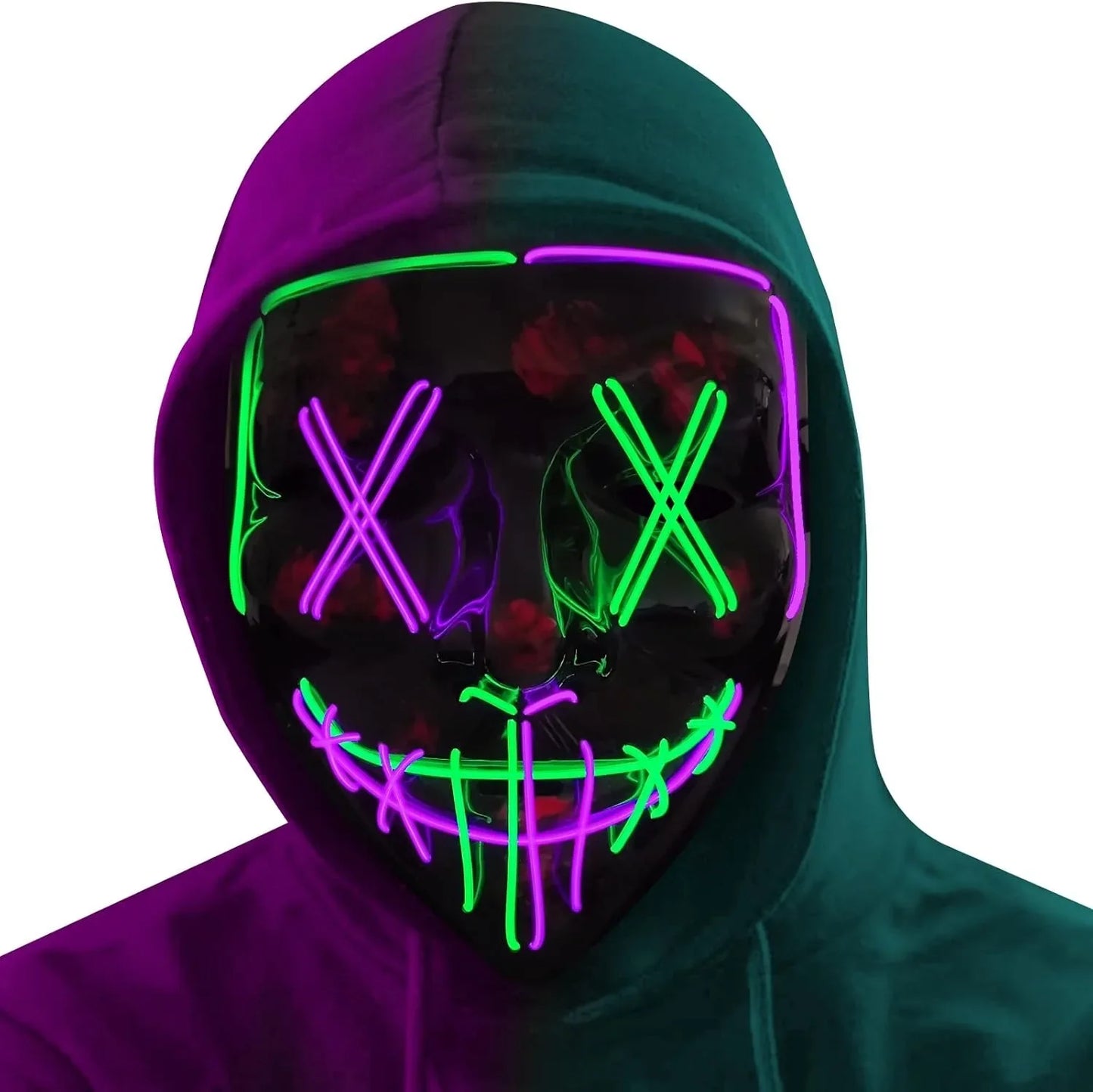 Poptrend LED Light‑Up Halloween Mask – Scary Cosplay Masquerade Mask for Festivals, Parties & Carnival Gifts
