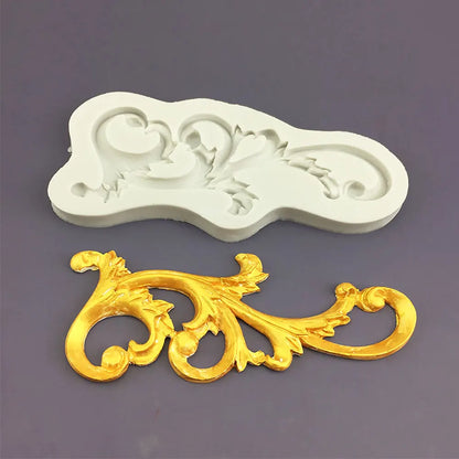 Silicone World DIY Baking Fondant Silicone Mold Handmade Sugar Flipping Cake Edge Decoration Mold Totem Gemstone Relief Mould