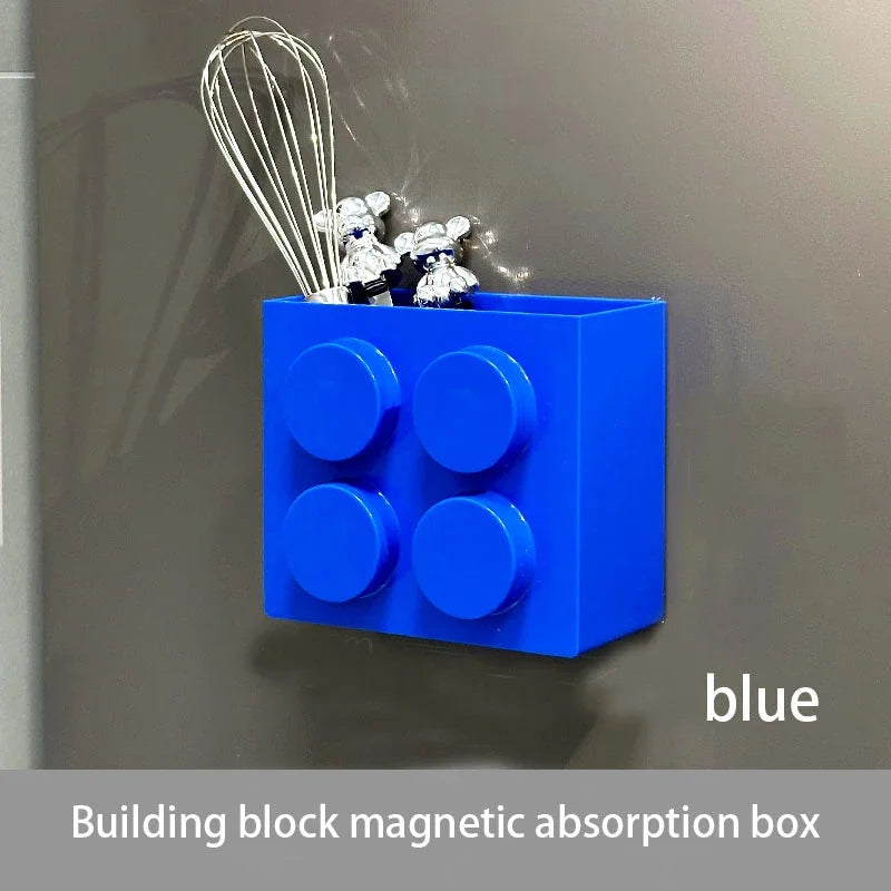 Magnetic Refrigerator Storage Box Tableware Container Creative Block-shaped Kitchen Organizer Holiday Themed Decor Tools