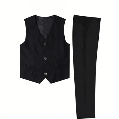Boys 5PCS Suit Wedding Kids Vest Pants Clothes