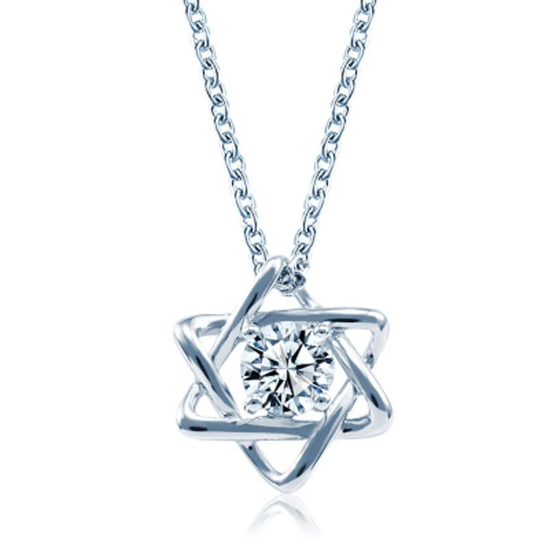 Mothers Days Gifts Star Of David 3ct Moissanite Necklace Pendant For Women Certified Silver 925 Jewelry