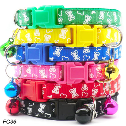 100Pcs Dog Collar With Bells Adjustable