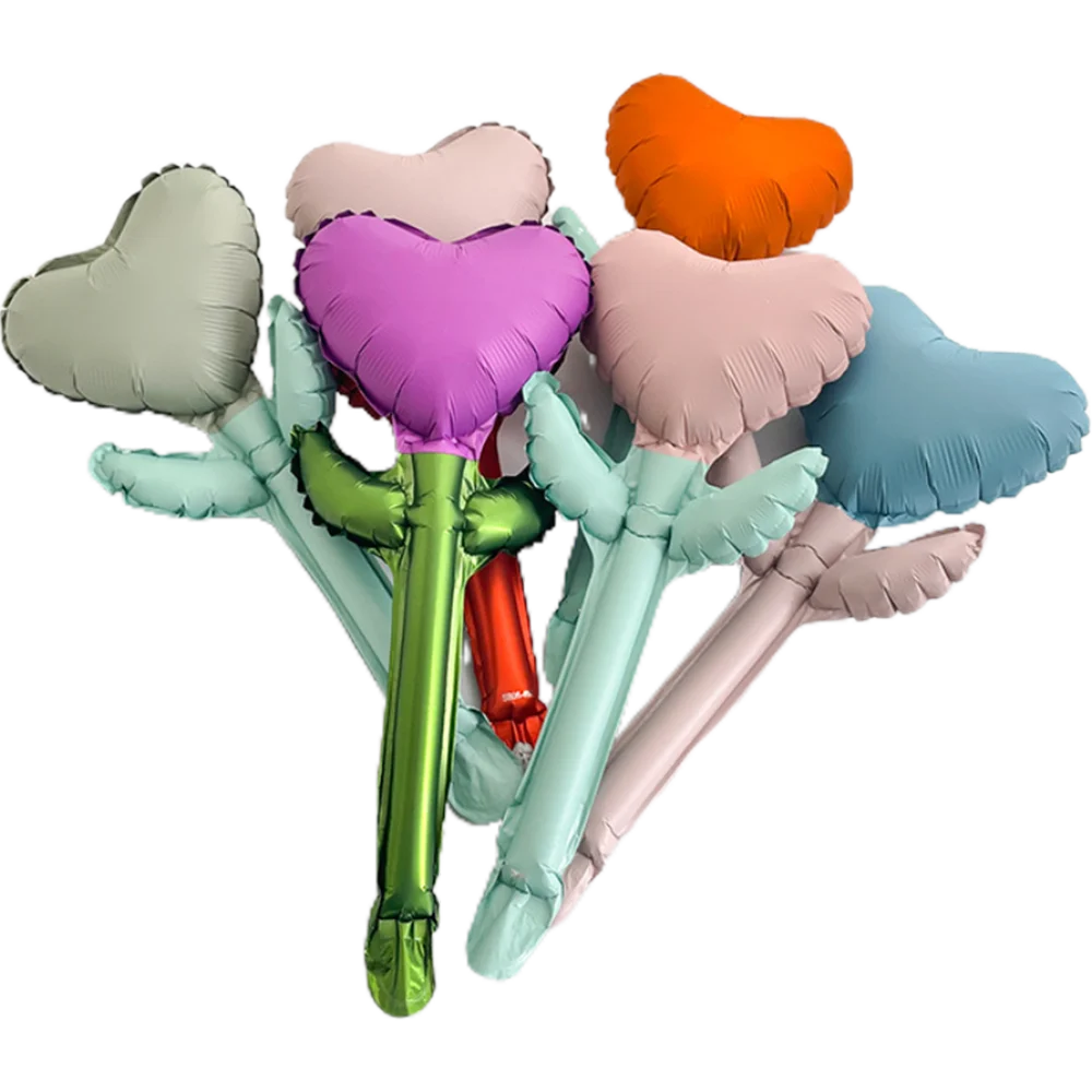 0/30/50pcs Mini Love Flower Balloons – Bouquet‑Style Heart Balloons for Valentine’s Day, Mother’s Day & Wedding DIY Decor