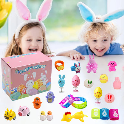 122-12PCS Easter Basket Stuffers with Stress Relief Toys Surprise Easter Eggs for Easter Egg Hunt Easter Party Favors Easter Egg