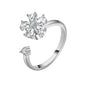 Fidget Spinner Ring Anxiety for Women Multiple Crystal Flower Eye Butterfly Animal Ring Rotate Anti Stress Wedding Jewerly