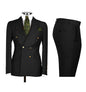 Chic Light Blue Double‑Breasted Groom Suit – Peak Lapel 2‑Piece Formal Wedding Tux Set