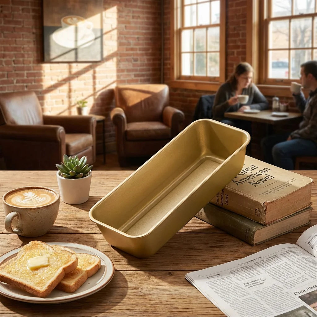 Golden Non‑Stick Toast Bread Pan – Durable Easy‑Clean Bakeware
