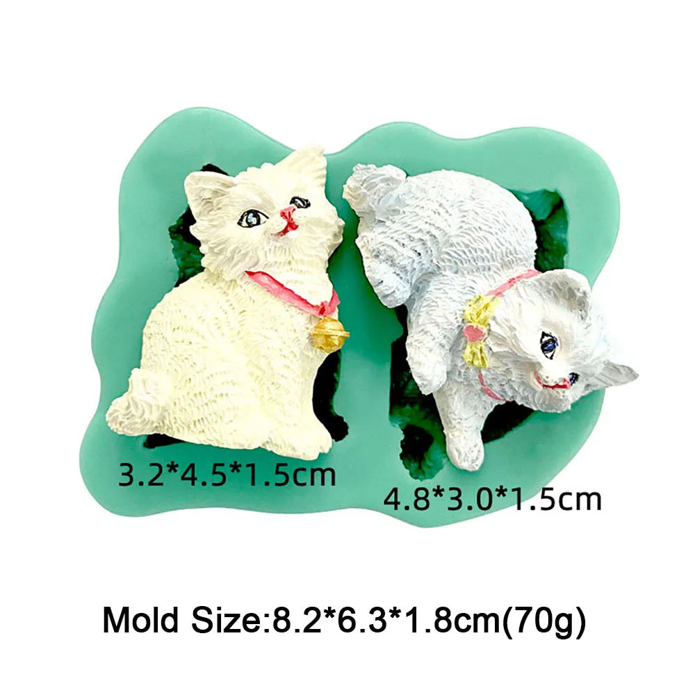 Cat Silicone Mold Cute Kitten Styles Baking Fondant Cake Decorating Tools Chocolate Sugar Cupcake DIY Kitchen Baking Mould