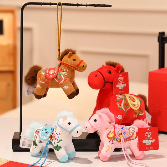 2026 Chinese New Year Keychain The Year of Horse Keyring Mascot Pendant Chinese Spring Festival Cute Pony Pendant