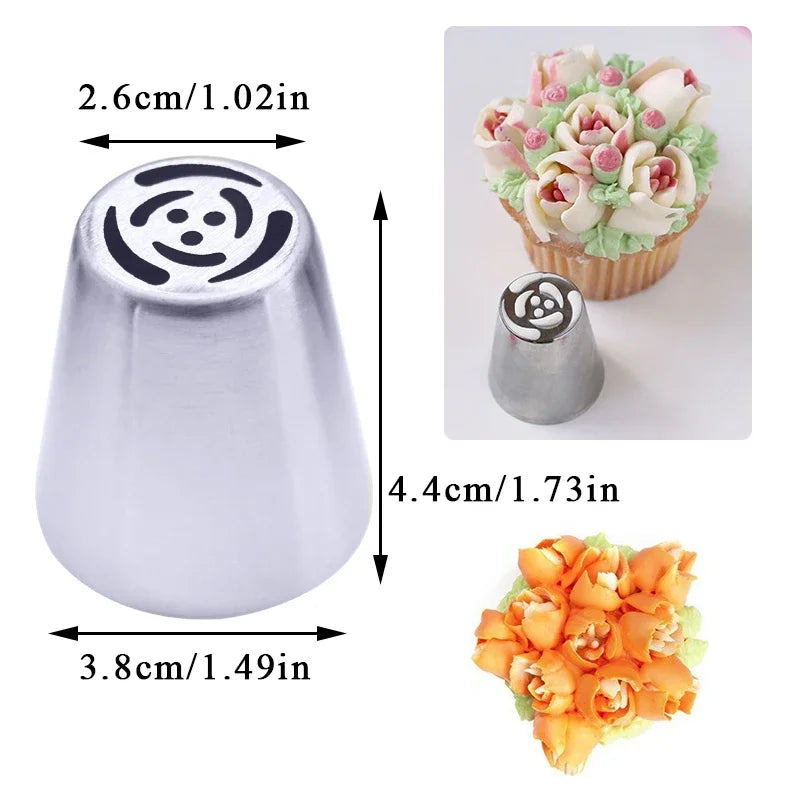 Russian Tulip Icing Nozzles – Flower Piping Tips for Cupcakes & Pastry Decorating